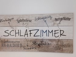 Schlafzimmer Schild. Da dürfen Sie schmunzeln. 